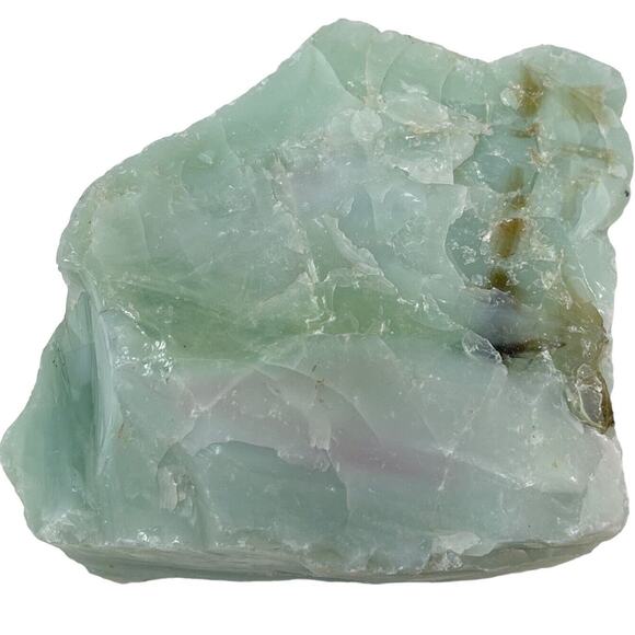 Dusty Green Art Glass Cullet Layered with Pink Amber Infusion #5XL162 - Picture 1 of 6